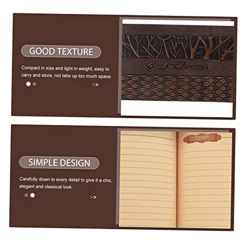 Operitacx 5Pcs Livro De Bolso De Viagem Vintage De Papel De Caderno Em Relevo