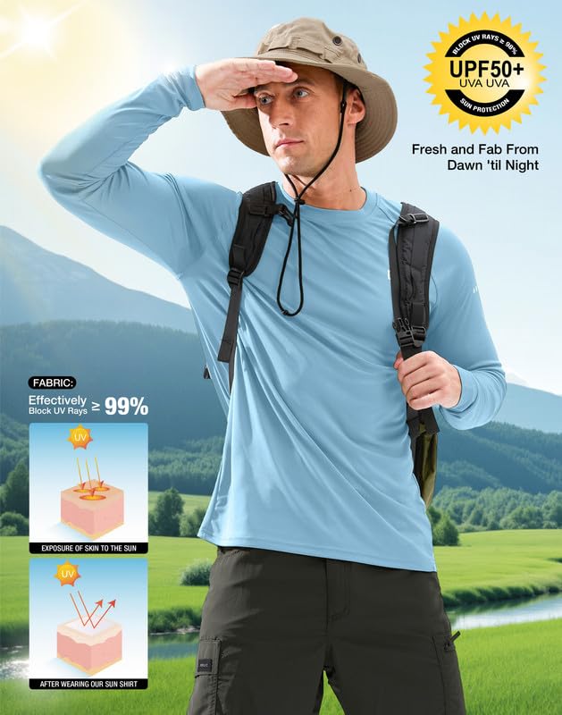 Image of Men's Sun Protection Long Sleeve Shirts UPF 50+
