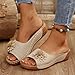 Orthopedic Sandals for Women Casual Arch Support Slip On Slippers Fashion Wedge Low Open Toe Slides Ladies Dressy Sandals Comfortable Non-Slip Platform Sandal Summer Slippers with Flower