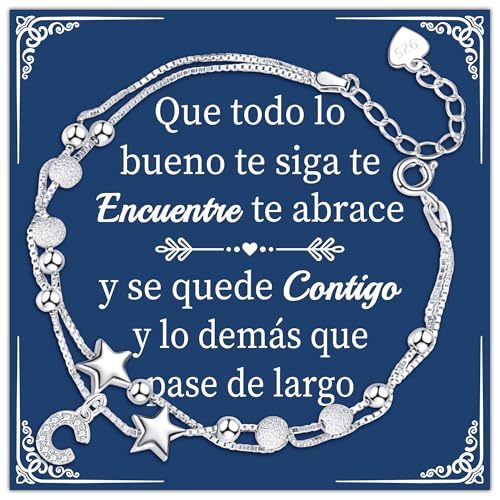 Astellea Regalos para Mujeres Pulsera de Plata con Letras Iniciales Regalos Creativos para Amigas Hermanas Colegas Hijas Madres Tías Esposa Navidad Cumpleaños Graduación (C)