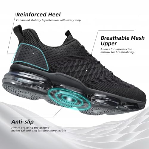 Image of Pozvnn Mens Air Cushion Running Shoes Fashion Casual Walking Tennis Sneakers Non Slip Breathable Trail Sport Gym