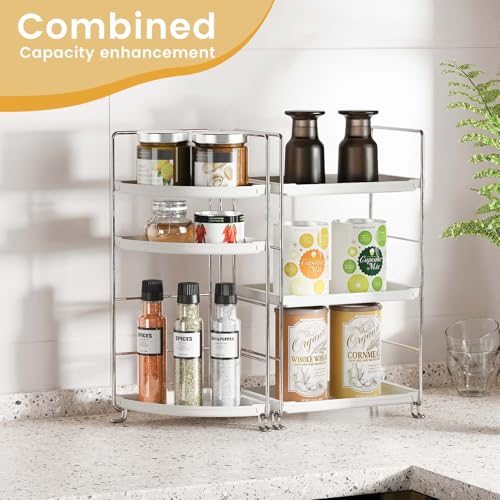 Image of 3-Tier Bathroom Counter Organizer, Plastic Bathroom Organizer, Tool-Less Installation Makeup Vanity Tray, Bathroom Organizer Countertop Skincare Perfume Organizers (Chrome)