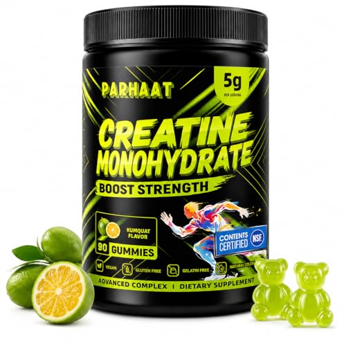 Image of NSF Certified Creatine Gummy - Creatine Monohydrate Gummies 5g for Men & Women - Boost Focus,Strength, and Endurance, Vegan, Gluten-Free, Non-GMO, 2.5 Gram Creatine per Gummy (Kumquat 90 ct)