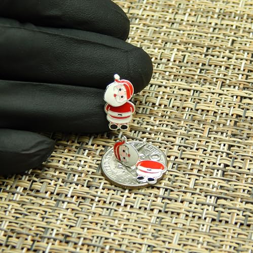 ICYROSE 925 Sterling Silver Christmas Santa Claus Ear Studs with Dangle Earrings3