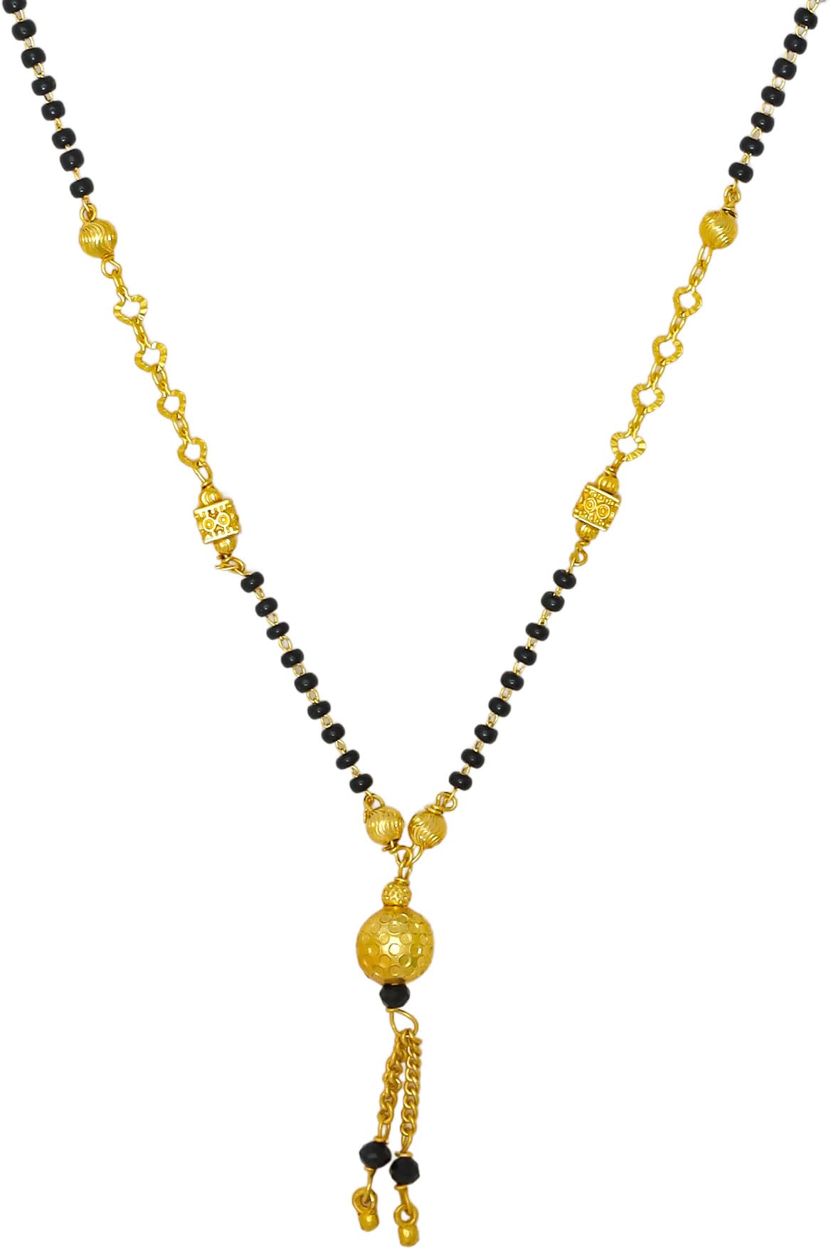 GOLD Plated Short Magalsutra For Daily Use for Women Brass Mangalsutra |ColourGold-image-21
