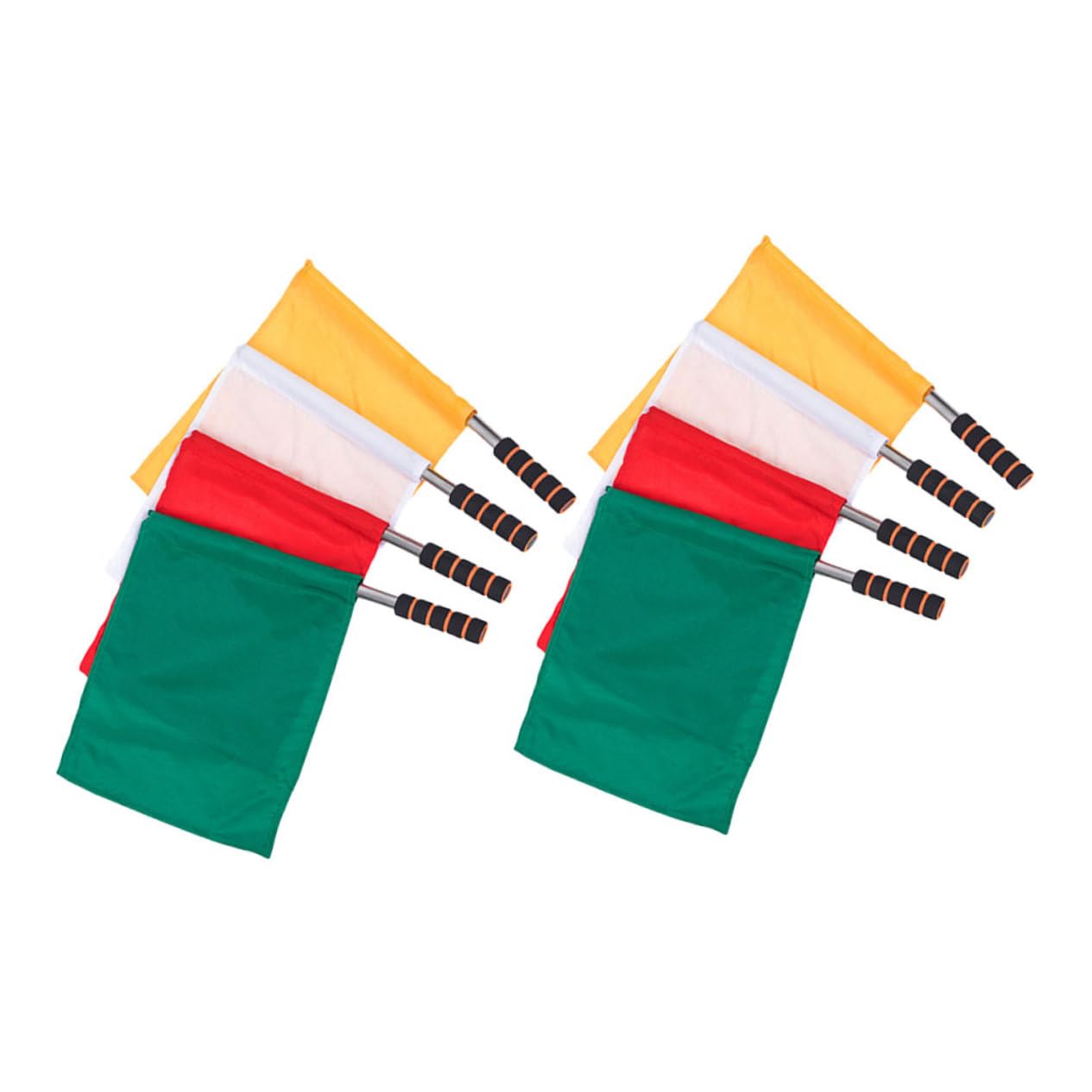 KOMBIUDA 8pcs Hand Referee Flags Waving Flags for Football Soccer Non- Grip for Easy Handling Bright Colors for Signals for Competitions and