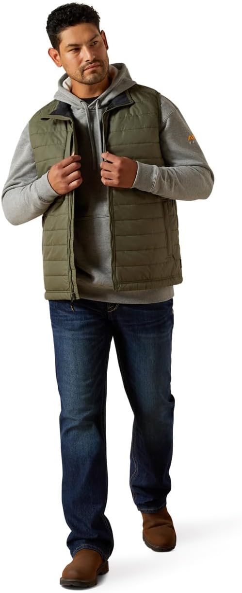 Ariat Rebar Cordura Ripstop Lightweight Insulated Vest, Beetle, Large Tall