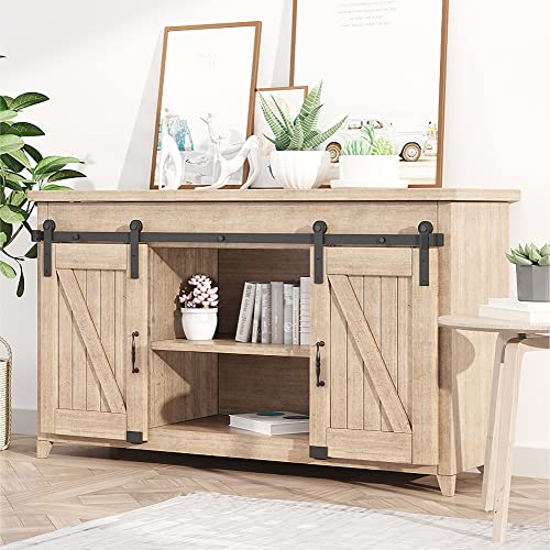ZEKOO 5FT Super Mini Sliding Barn Door Hardware Kit (No Cabinet) for TV Stand, Cupboards, Storage Cabinets, Wardrobes | 