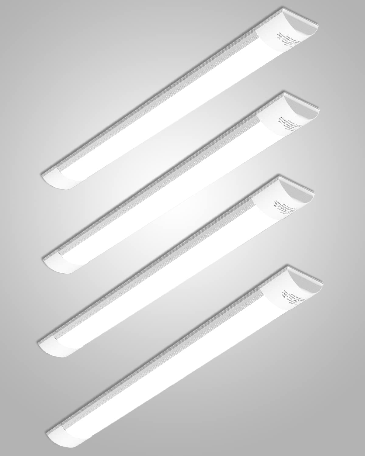 4Pcs LED Feuchtraumleuchte 120cm, 40W 4800LM LED Deckenleucht Röhre Licht, 6500K Werkstattlampe - 2,5cm flach Lampe, 130° Abstrahlwinkel Deckenlampe für Wohnzimmer Badzimmer Küche Garage Büro
