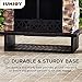 Sunjoy Outdoor Fireplace, Heavy Duty Patio Wood Burning Fireplace with Steel Chimney, Mesh Spark Screen Doors, Removable Grate and Fire Poker, Black