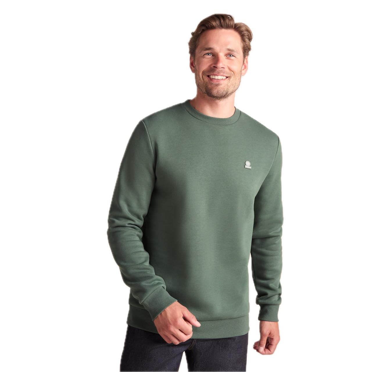 TOG24 Mellor Supersoft Mens Crew Neck Sweater with Ribbed Cuffs, Hem and Neck