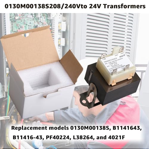 Image of 240V to 24V AC Transformer 0130M00138S with 2 Hole Mount is Compatible with Goodman Amana、 B11416-43、B1141643、PF40224、208V /240V to 24V 40VA HVAC Furnace Transformer Class 2 Control