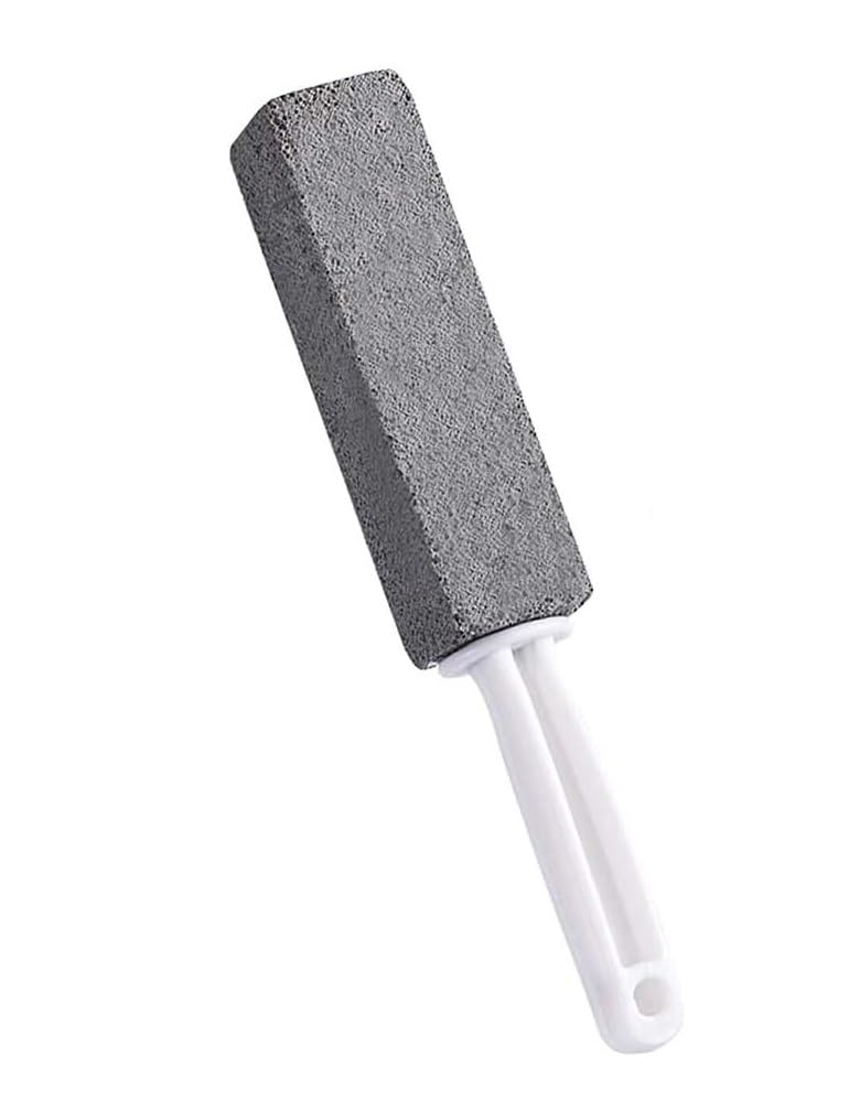 ROSEFINCH Pumice Cleaning Stone Foot Scraper with Handle, Toilet Bowl Ring Remover Cleaner Brush Stains and Hard Water Ring Remover Rust Cleaner for Kitchen/Bath/Pool/Household Cleaning - (Pack of 1)