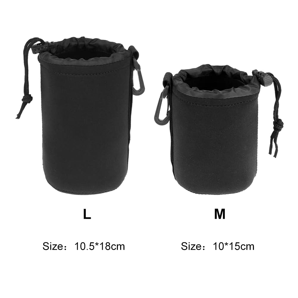 Sacchetti Lenti, Custodia per Obiettivo, Borsa Spessa Imbottita, Porta Obiettivi Fotografici, Custodia Protettiva In Neoprene, M L, 2 Pezzi