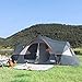 UNP Camping Tent 10-Person-Family Tents, Parties, Music Festival Tent, Big, Easy Up, 5 Large Mesh Windows, Double Layer, 2 Room, Waterproof, Weather Resistant, 18ft x 9ft x78in (Gray)