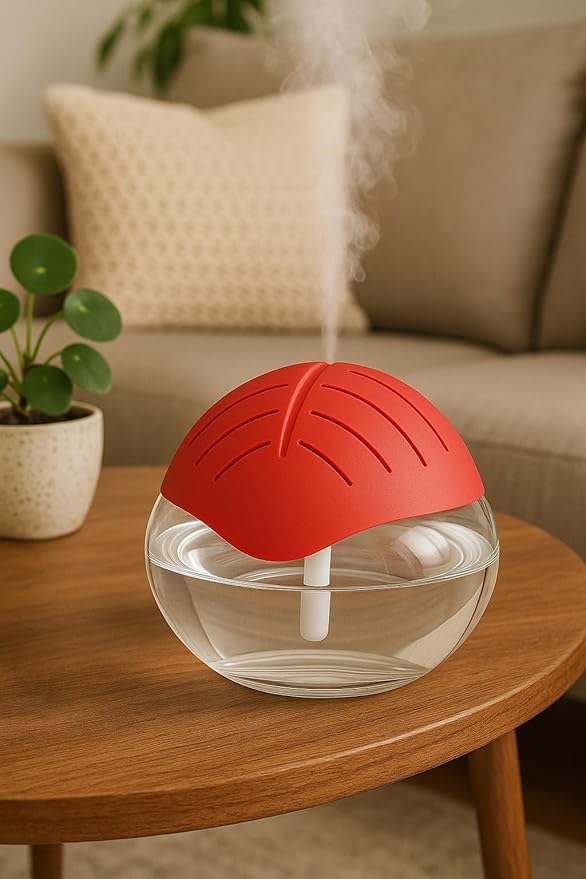 Image of Portable 3-in-1 Air Purifier, Aroma Diffuser & Air Humidifier with 1.5L Water Tank - Electric Revitalizer for Fresh Air & Fragrance at Home, Office, Bedroom & Spa (Red)