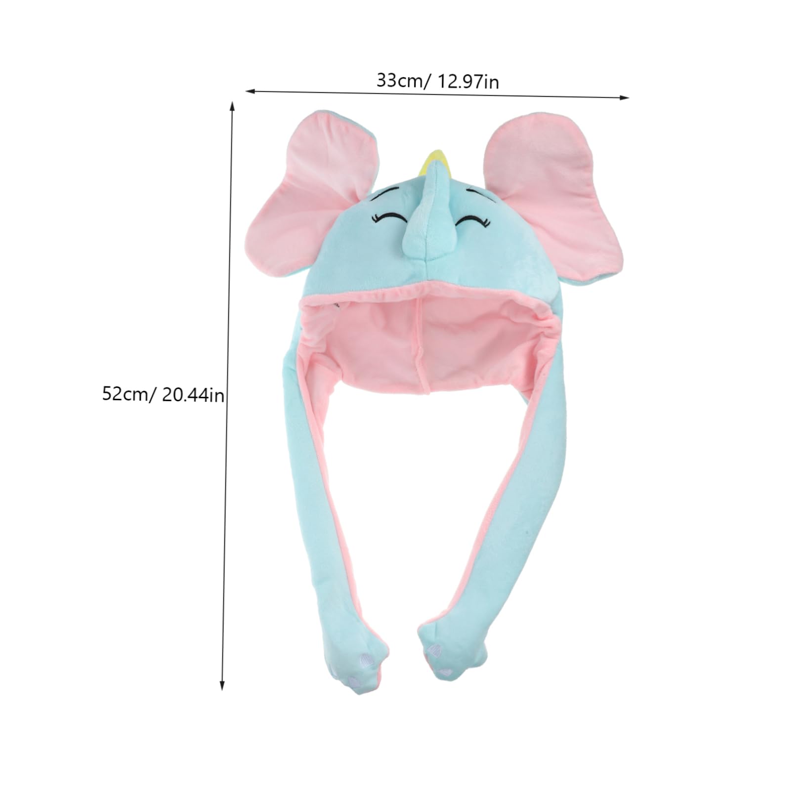 sombrero de elefante sombrero de oreja de conejo de oso de conejito de rana s de disfraces para adultos Gorro de elefante con oreja móvil algodón