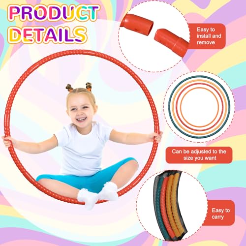 image for Sratte 12 Pcs Toy Hoop for Kid Detachable Adjustable Toy Hoop Colored 