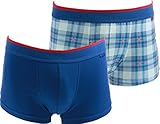 ESPRIT Bodywear Herren Boxershorts 2 er Pack, kariert 014EF2T019/DP FASHION CHECK, Gr. 4, Blau (404)