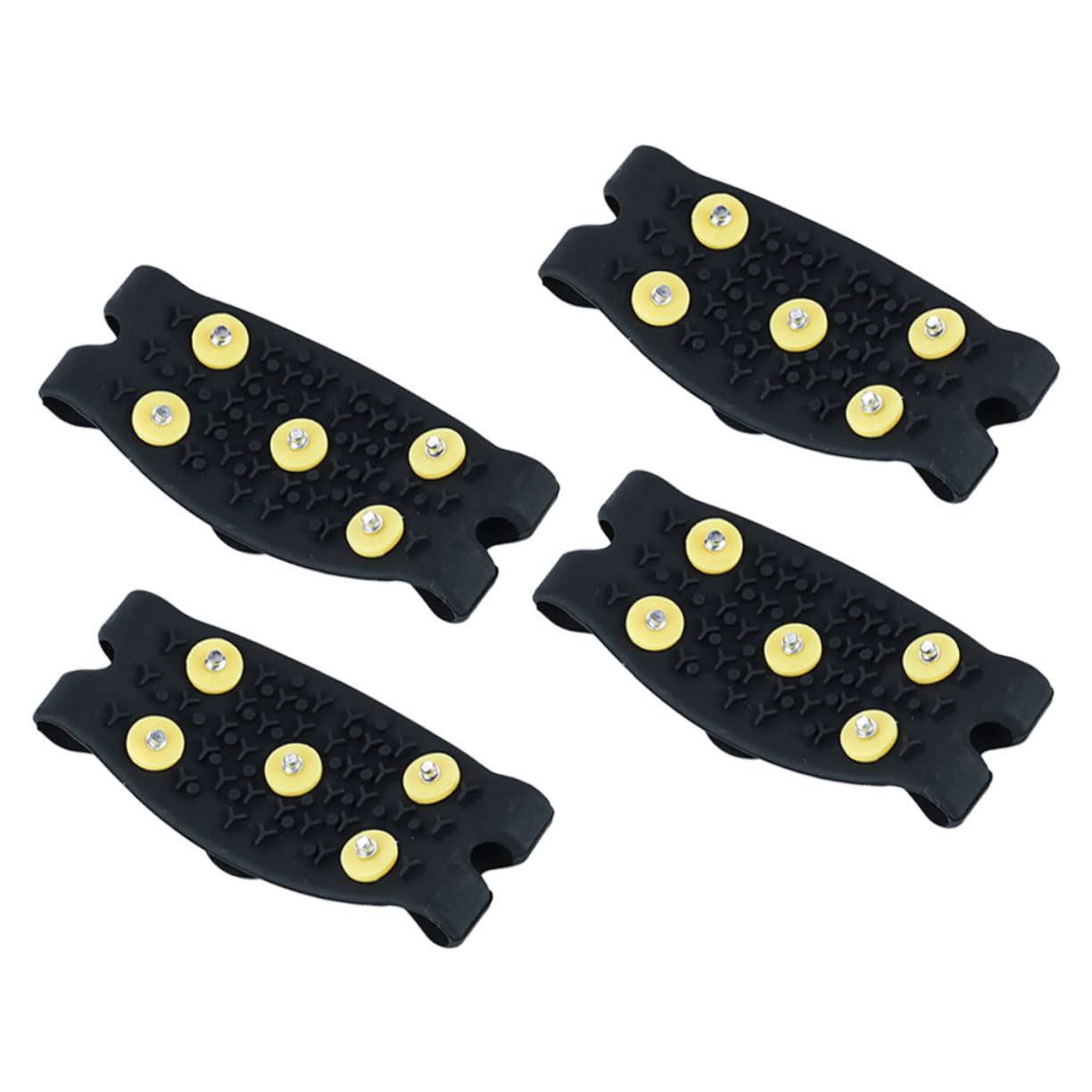 Pinzas de Hielo Antideslizantes para Zapatos de Senderismo y Jogging, Crampones TPE Negros para Invierno Excelente Agarre y Reducción de Riesgo de Caídas, 2 Pares