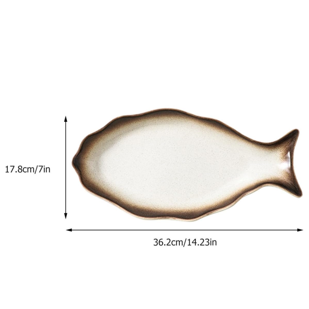 USHOBE Plato para Servir Pescado de Cerámica Estilo Japonés Diseño Creativo y Tacto Cómodo Adecuado para Hotel y Restaurante