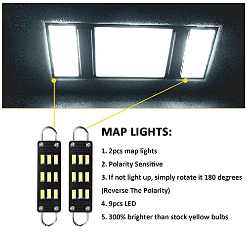 3pcs luces interiores LED para Chevy Silverado y GMC C1500 miniatura 3