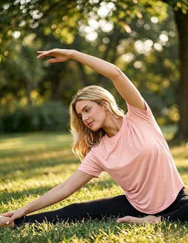 Womens T Shirts Short Sleeve Casual Workout Lightweight Everyday Top - image 6