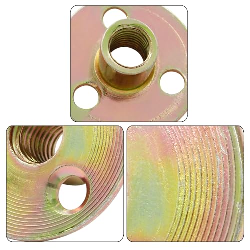 hordion 12pcs 3834-16 carbon steel t nuts round base plate nut furniture hardware flange insert female thread