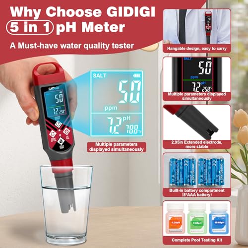 digital pool salt tester amp ph meter water quality tester with color screen for pool aquarium hot tub hydroponics 01 high accuracy salinity tester pool water testing kit for saltwater aquarium