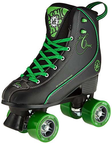 KRF Retro Patin à roulettes Noir/Vert Taille 41