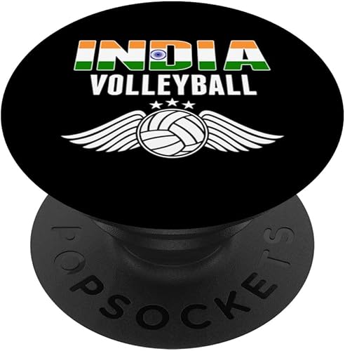 Miniatura 1 de India Volleyball Fans Jersey Pride Indian Flag Sport Lovers PopSockets Swappable PopGrip