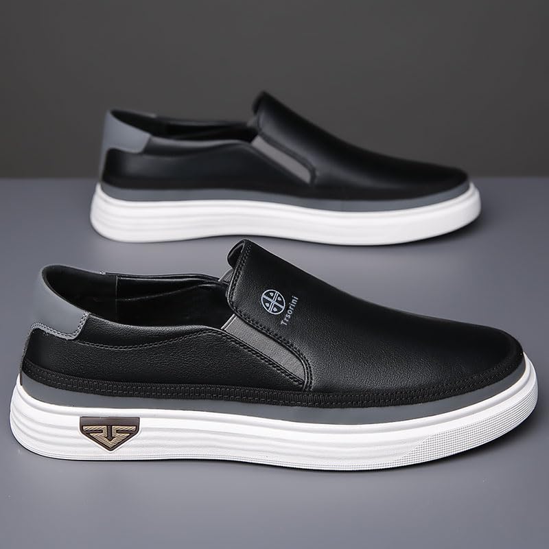 Image of Trsorini Mens Casual Shoes Soft Comfortable Flat Lightweight Moccasin Classic Breathable Leather Men's Shoes