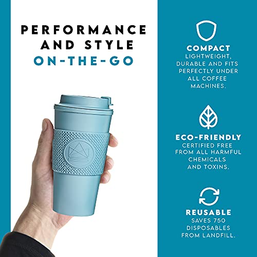 Neon Kactus - Double-Walled Coffee Cup, Reusable Coffee Cup With Resealable Lid, Food-Grade Silicone Seal And Sleeve, Insulated Coffee Tumbler, Leakproof Travel Mug, Recyclable, Super Sonic, 16Oz #TOP4