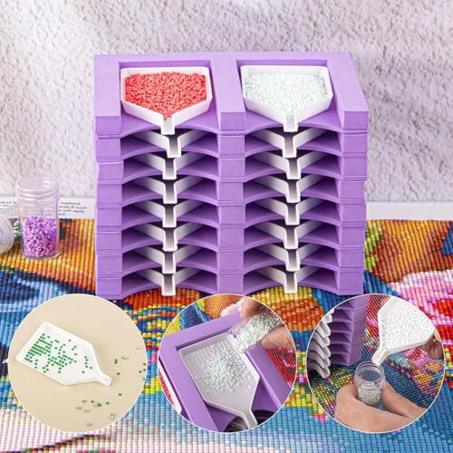 Plateau de peinture diamant : support empilable à double rangée avec 16 compartiments - 4