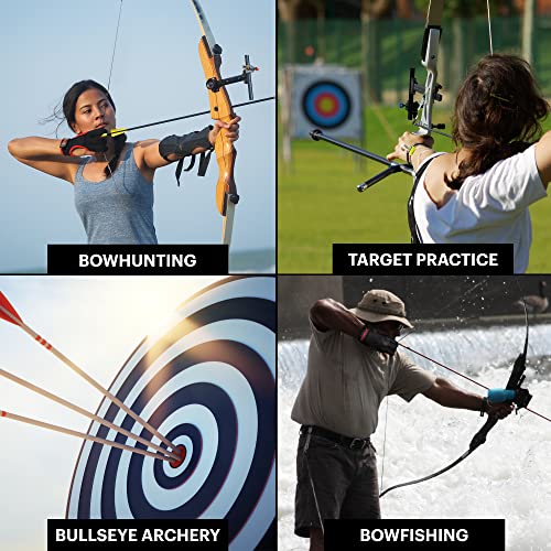 Dmoose Archery Glove, Leather Gloves For Recurve & Compound Bow, Non-Slip Padded Tips For Grip Stability, Three Finger Protected Design Archery Finger Tab, Archery Accessories For Men, Women & Youth #TOP2