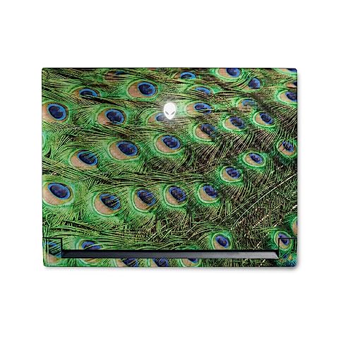 Image of MightySkins Carbon Fiber Skin Compatible with Alienware M18 R1 (2023) Full Wrap Kit - Peacock Pattern | Protective, Durable Textured Carbon Fiber Finish | Easy to Apply | Made in The USA