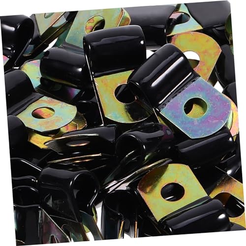 Holibanna 50pcs Sujetadores de Cable de Acero Inoxidable Clips para Gestión de Cables en Escritorio miniatura 6