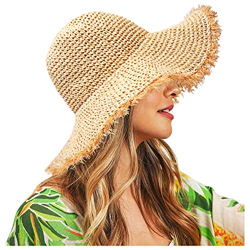 Sombrero de playa para mujer de paja y ala ancha miniatura 2