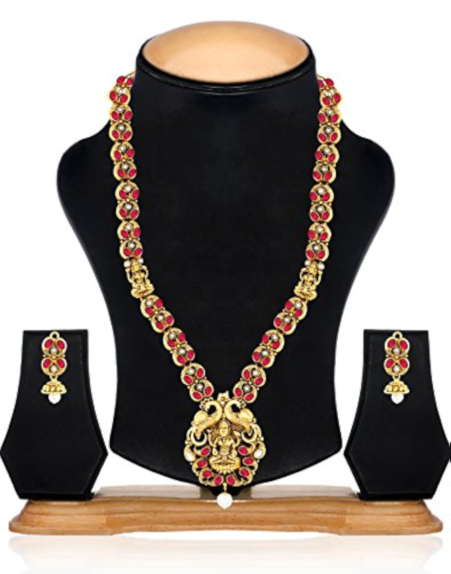 Vintage Tone Goddess Temple Necklace Set Women