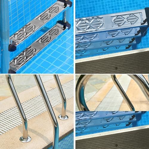 3rd Order 3-Step Non-Slip Swimming Pool Ladder, 304 Stainless Steel for Inground/Outdoor Pools, Easy Assembly, Durable Design for Safe Climbing, Perfect for Home Use
