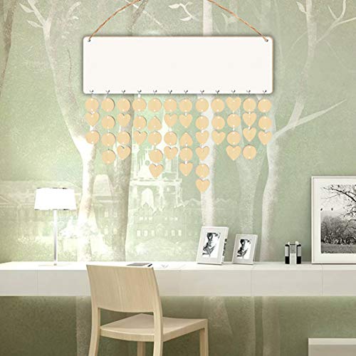 Exceart Wooden Birthday Calendar, Blank Hanging Calendar For Diy Crafts #TOP3