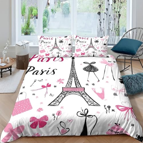 Housse de couette fermeture éclair parure de lit microfibre lit simple 140x200 - 4