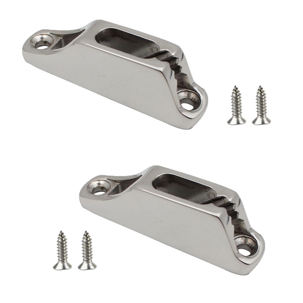 2 x Edelstahl-Klemmen, Boots-Segelseil-Clam-Stollen, Hardware-Kajak-Nocken-Stollen, Marinequalität, Bootsklampe für Seilboot, Kajak-Zubehör