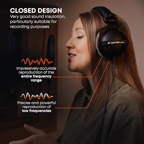 beyerdynamic DT 770 PRO 80 Ohm Over-Ear-Studiokopfhörer. Geschlossene Bauweise, kabelgebunden für professionelles Recording und Monitoring. Handmade in Germany