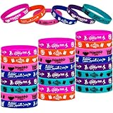 FSHANEE 24Pcs Friendship Rubber Bracelets Happy Friendship Day Party Favors Friendship Themed Birthday Party Supplies Silicone Wristbands Party Gift Bag Fillers Goodie Bag Stuff