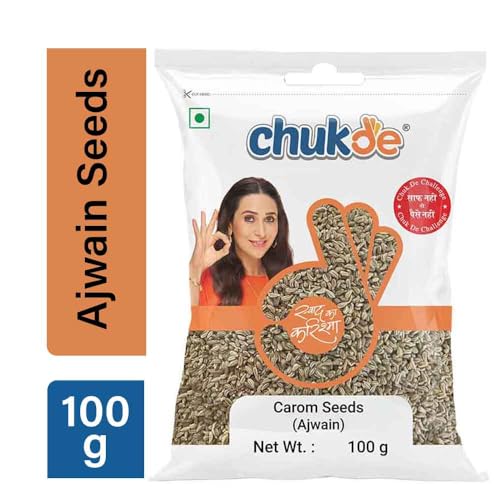 Image of Chukde Ajwain Speciality - Whole Spices 500 Gram (100 Gm x 5) | Naturally Grown Carom Seeds (Ajwain) - No Sulfur Used | Regional Names: Jowan, Yavan, Oma, Omam, OVA, Ajwain, Omamu | Carom Seeds