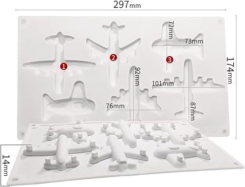 Miniatura 2 de Molde de silicona para avión, decoración de cupcakes, herramientas de decoración de pasteles, arcilla de caramelo, moldes de pasta de chocolate, 1