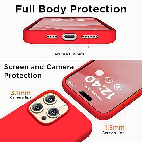 Image of Aa TrendX Silicon Case Cover Compatible with iPhone 13 Pro Max Case Cover | Slim Fit Silicone Back Case for iPhone 13 Pro Max /Camera Protection /Hard Edge /Premium Back Case Cover / (Red)