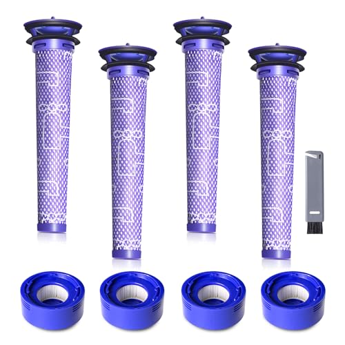 Vacuum Filter Replacement Kit for Dyson V7, V8 Animal, V8 Absolute & SV10 Cordless Vacuum Cleaners, Replaces Part # 965661-01 & 967478-01 (8P)