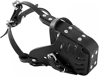 DONGKER Hund Maulkorb, Leder Hund Maulkörbe, Atmungsaktiver Hundemaulkorb mit Verstellbaren Riemen für Mittelgroße Hunde, Verhindert Beißen, Bellen und Kauen product image